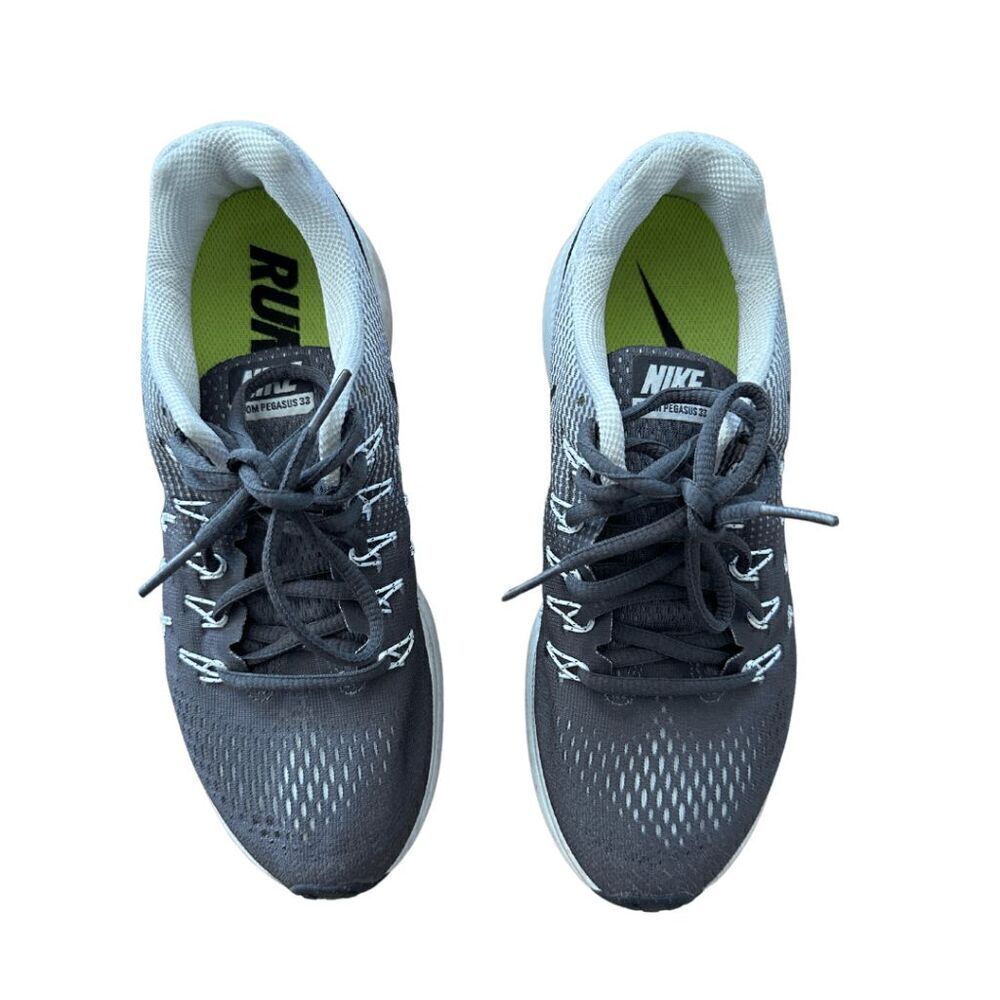 Nike Womens Gray White Air Zoom Pegasus 33 Running Sneakers Shoes Size 7.5